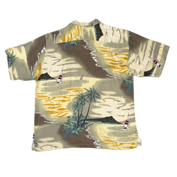 Tommy Bahama Mens Button-Up Short Sleeve Silk Hawaiian Sailboat Colorful Shirt L - Picture 7 of 15